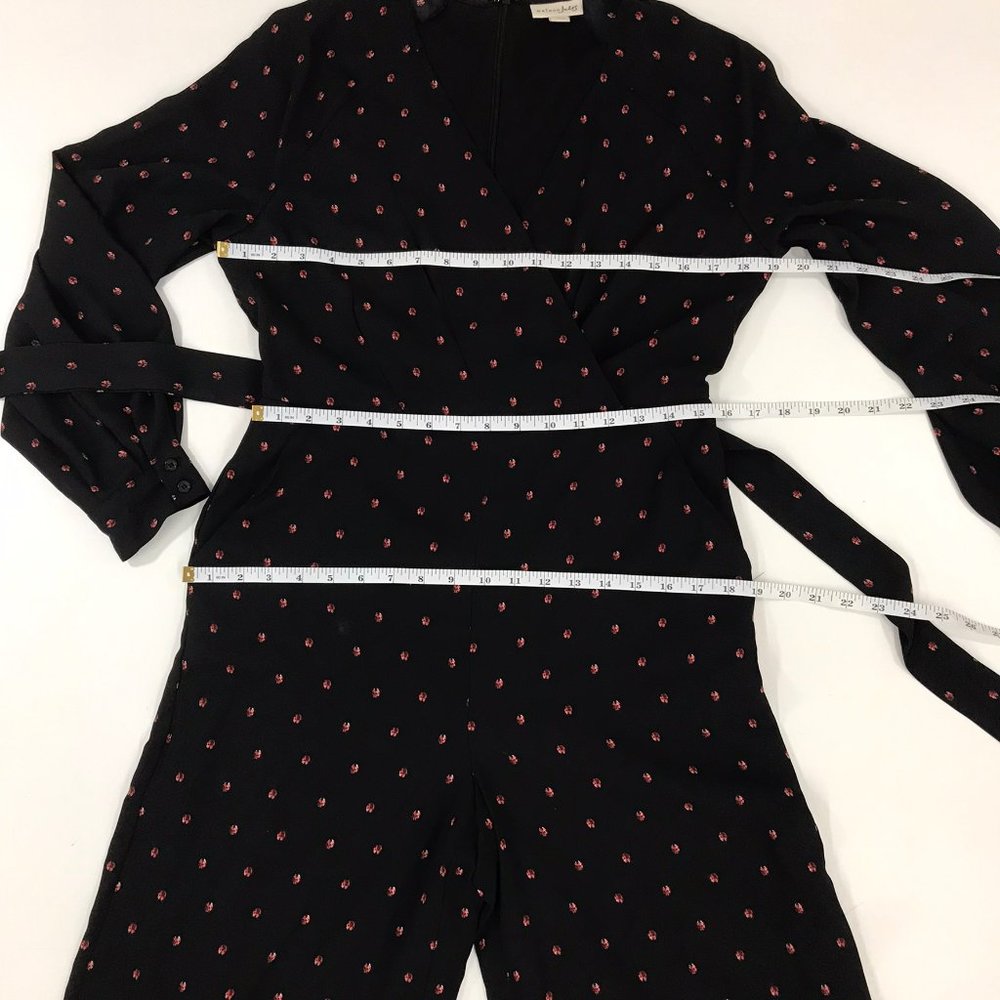 Maison Jules Women's 6 Jumpsuit Black Ladybug Surplice Neck Wide Leg Jumpsuit 6 - Picture 6 of 11